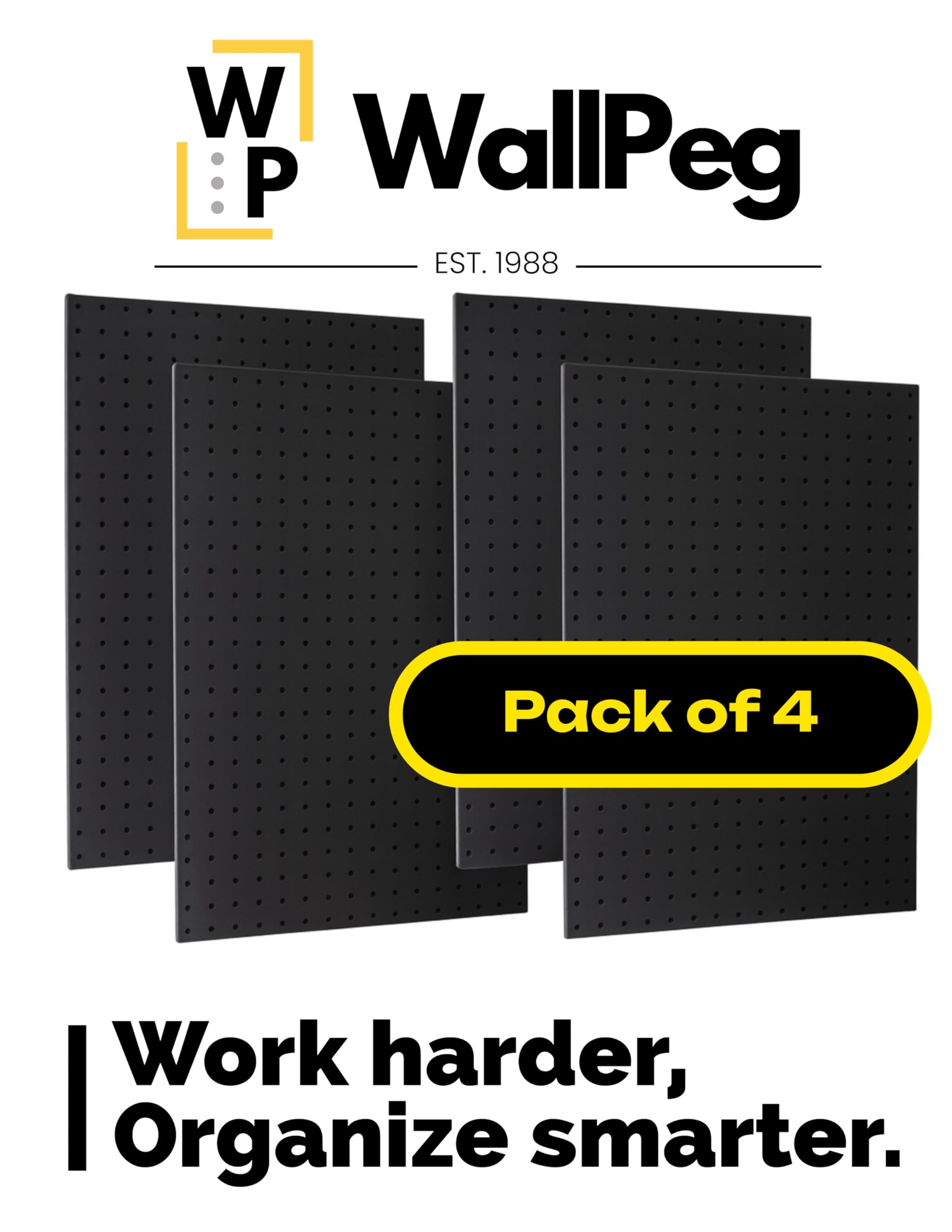 WallPeg four-panel system shown with included mounting hardware.