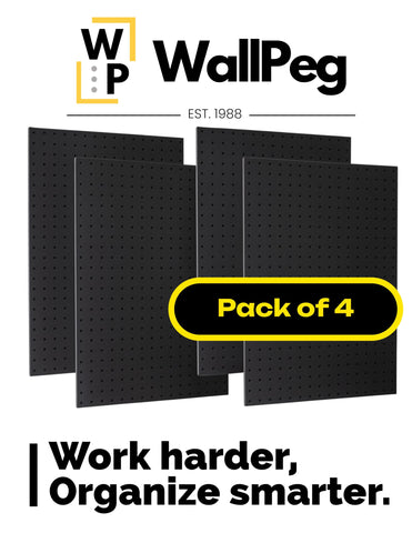 WallPeg four-panel system shown with included mounting hardware.