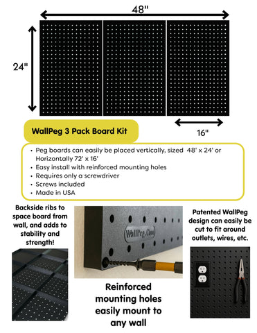 WallPeg mounting screws included ensure secure installation
