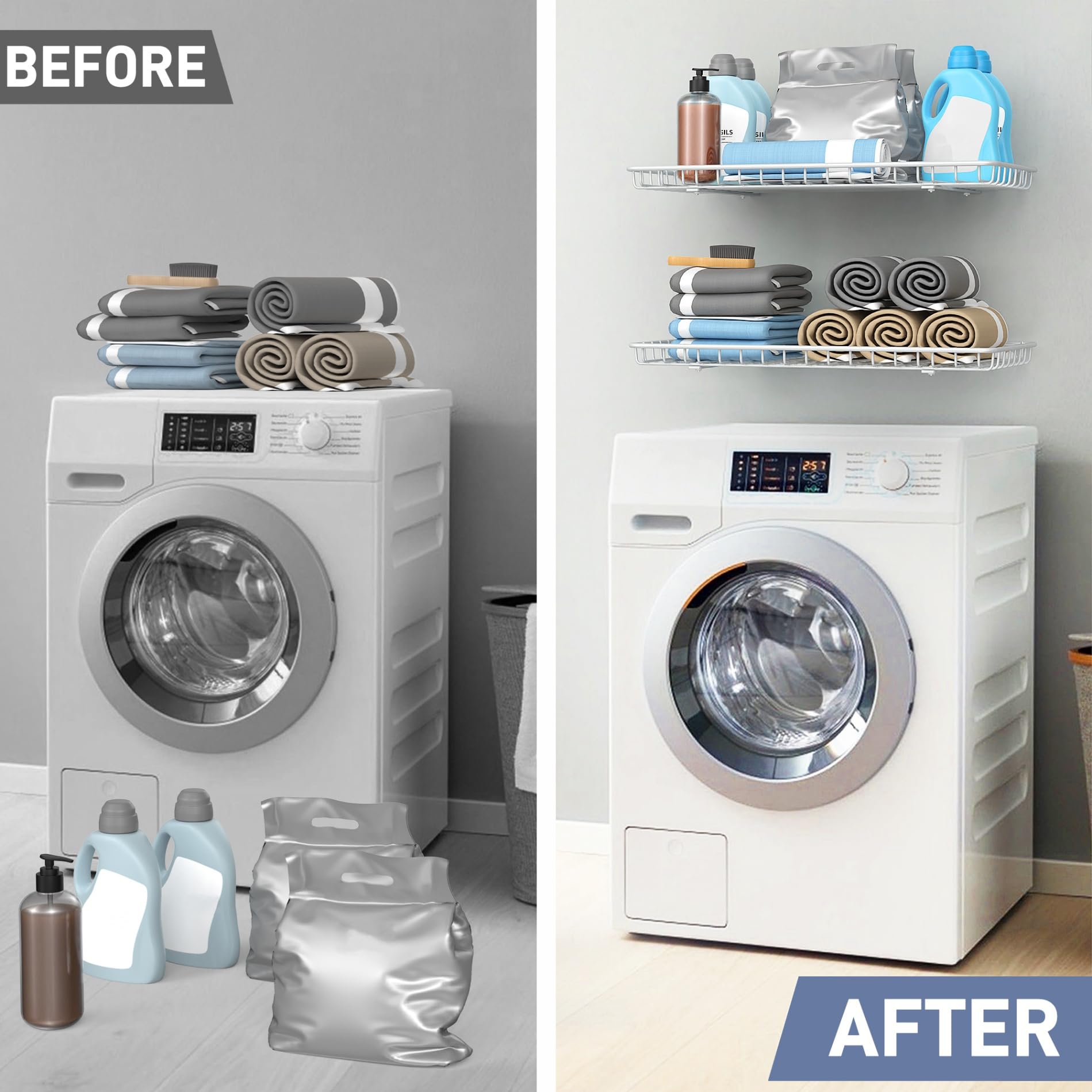 WALMANN each shelf holds up to 60 pounds when properly installed