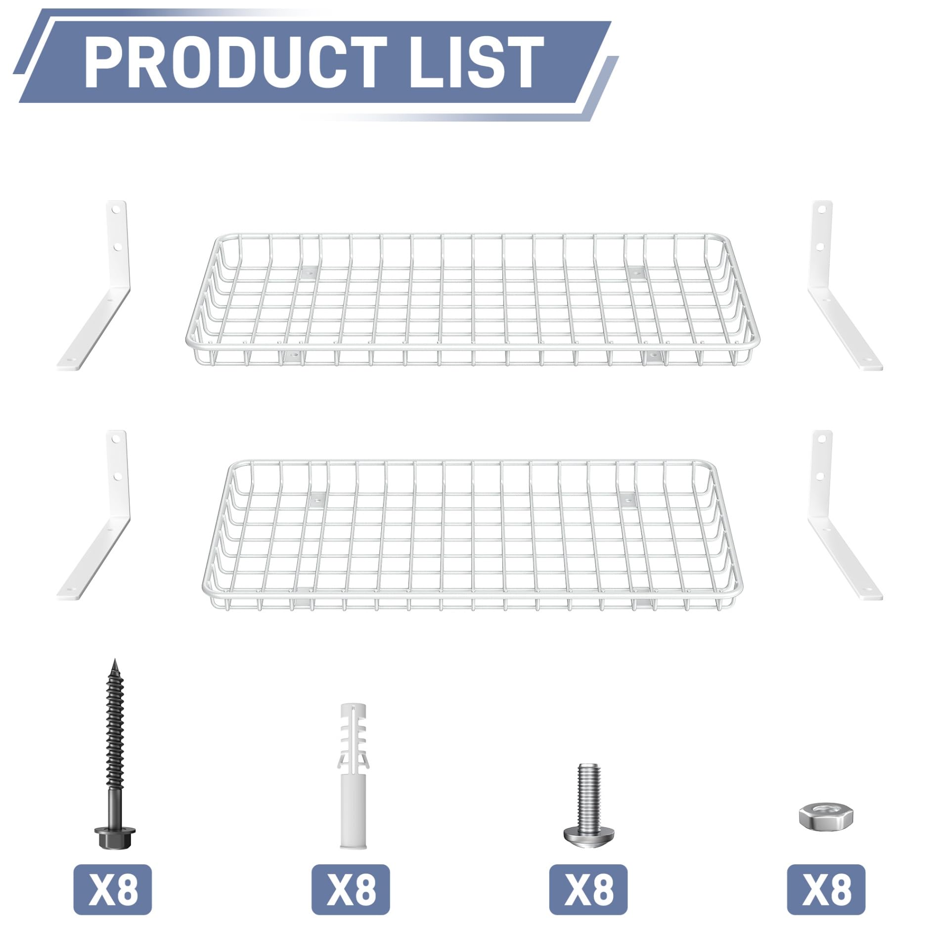 WALMANN durable powder-coated steel shelf stands up to frequent organization tasks