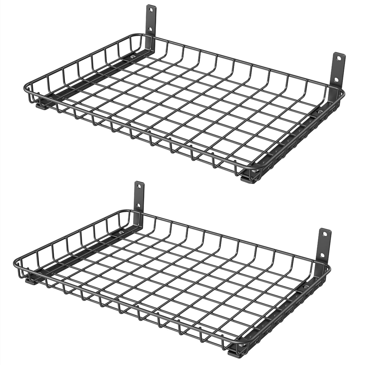 WALMANN garage wall shelf pack of 2 in black for organized, space-saving storage.