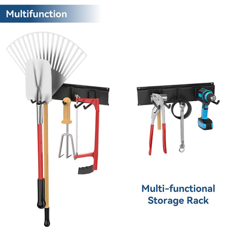 Walmann garage organization setup in a workshop or shed