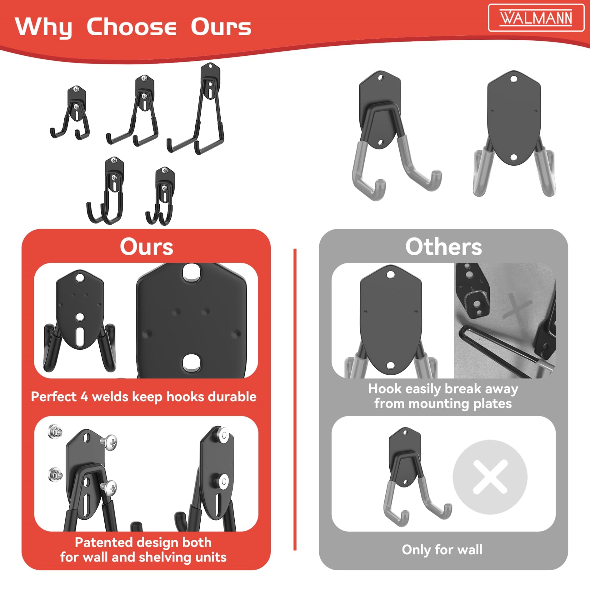 WALMANN hooks keeping ladders off the floor and accessible