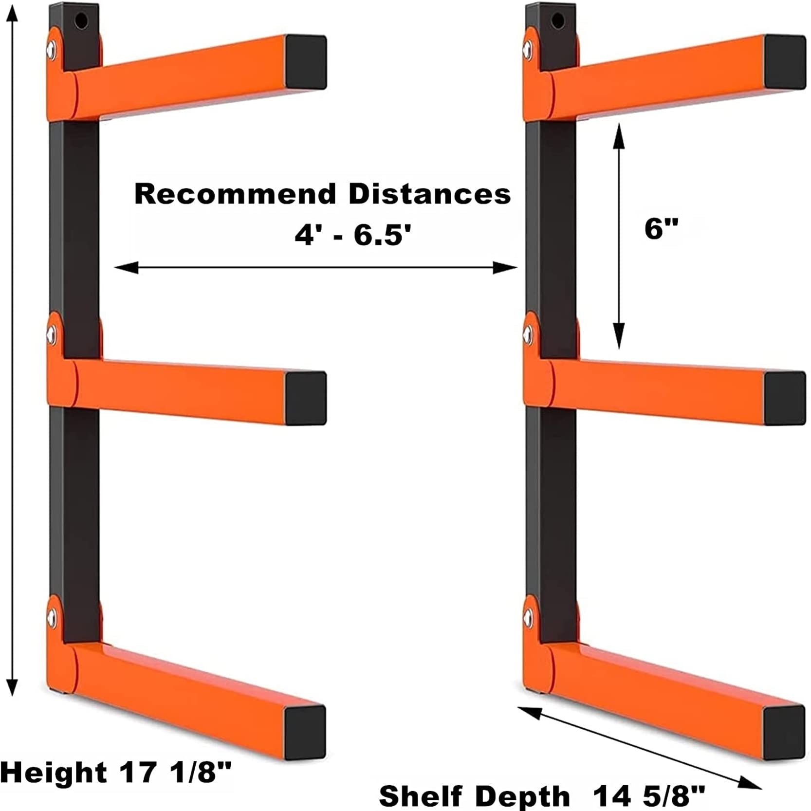 WALMANN lumber rack installation detail with hardware for quick wall mounting.