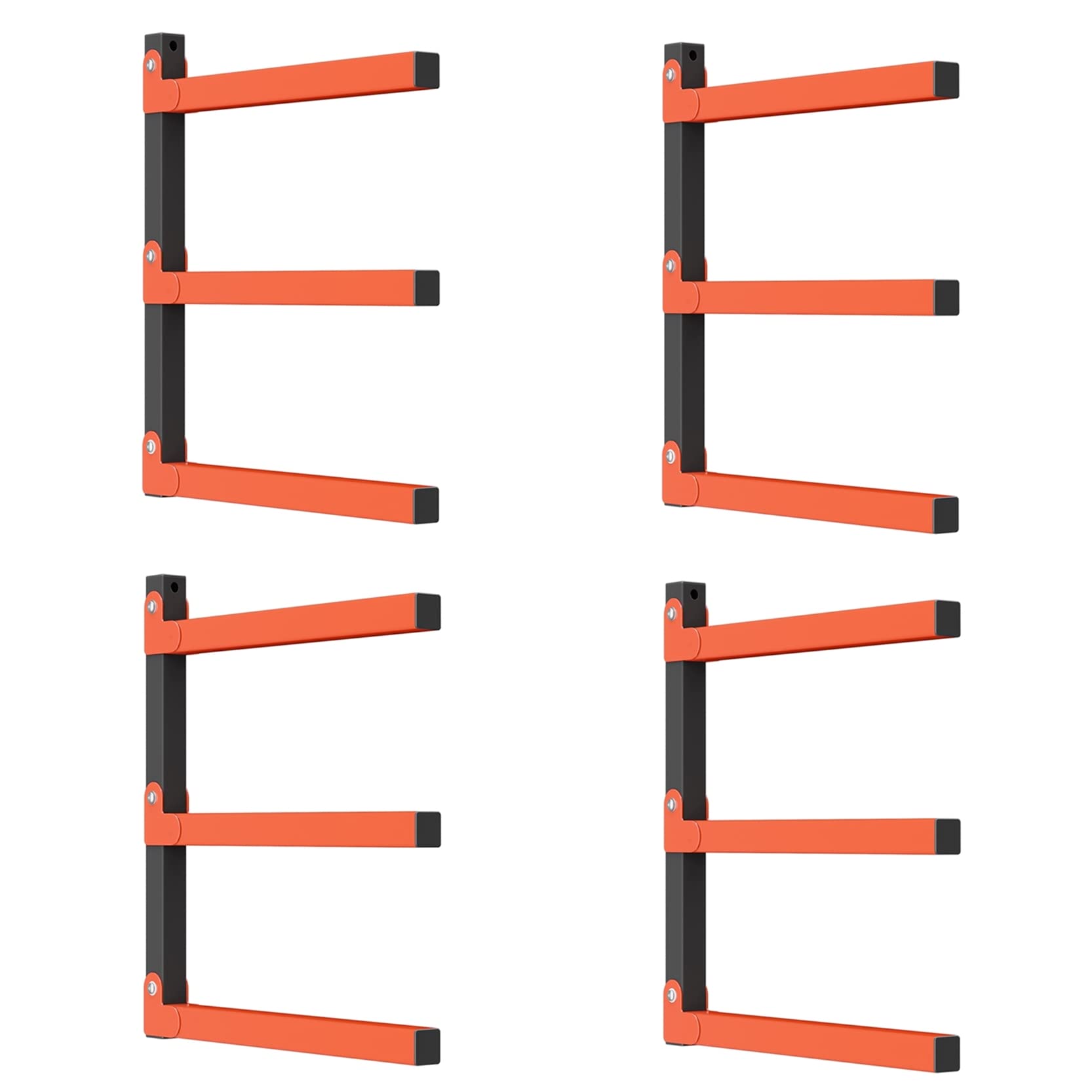 WALMANN lumber storage wall rack mounted on studs for organized garage space.