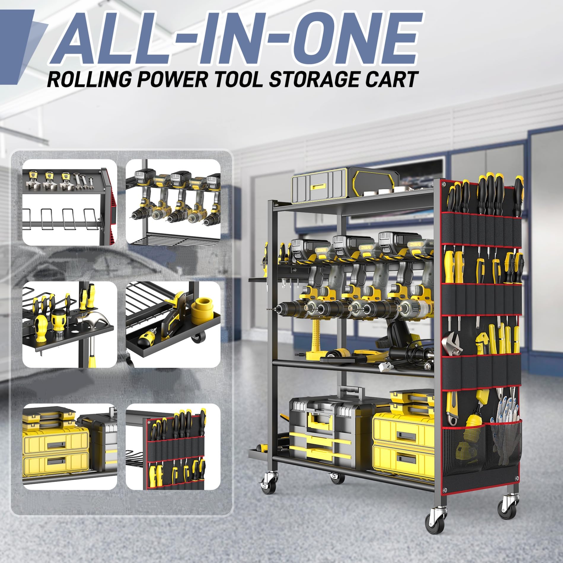 WALMANN open-shelves-organization keeps tools within reach.