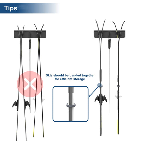 Walmann ski hooks close-up showing rubber-coated protection for gear