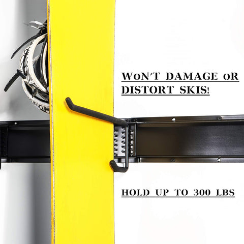 WALMANN Ski Wall Rack heavy-duty steel construction ensures durable garage organization.