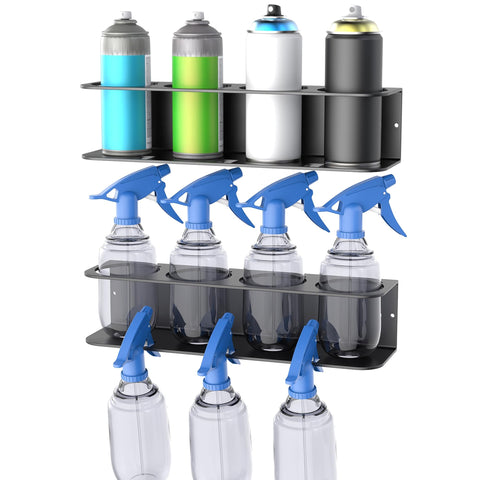 WALMANN wall-mount spray bottle holder keeps cans neatly organized and within reach.