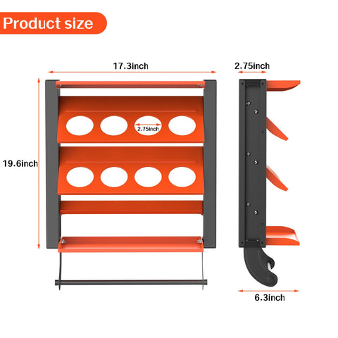 Two sturdy shelves from WALMANN provide extra space for tools and cleaners