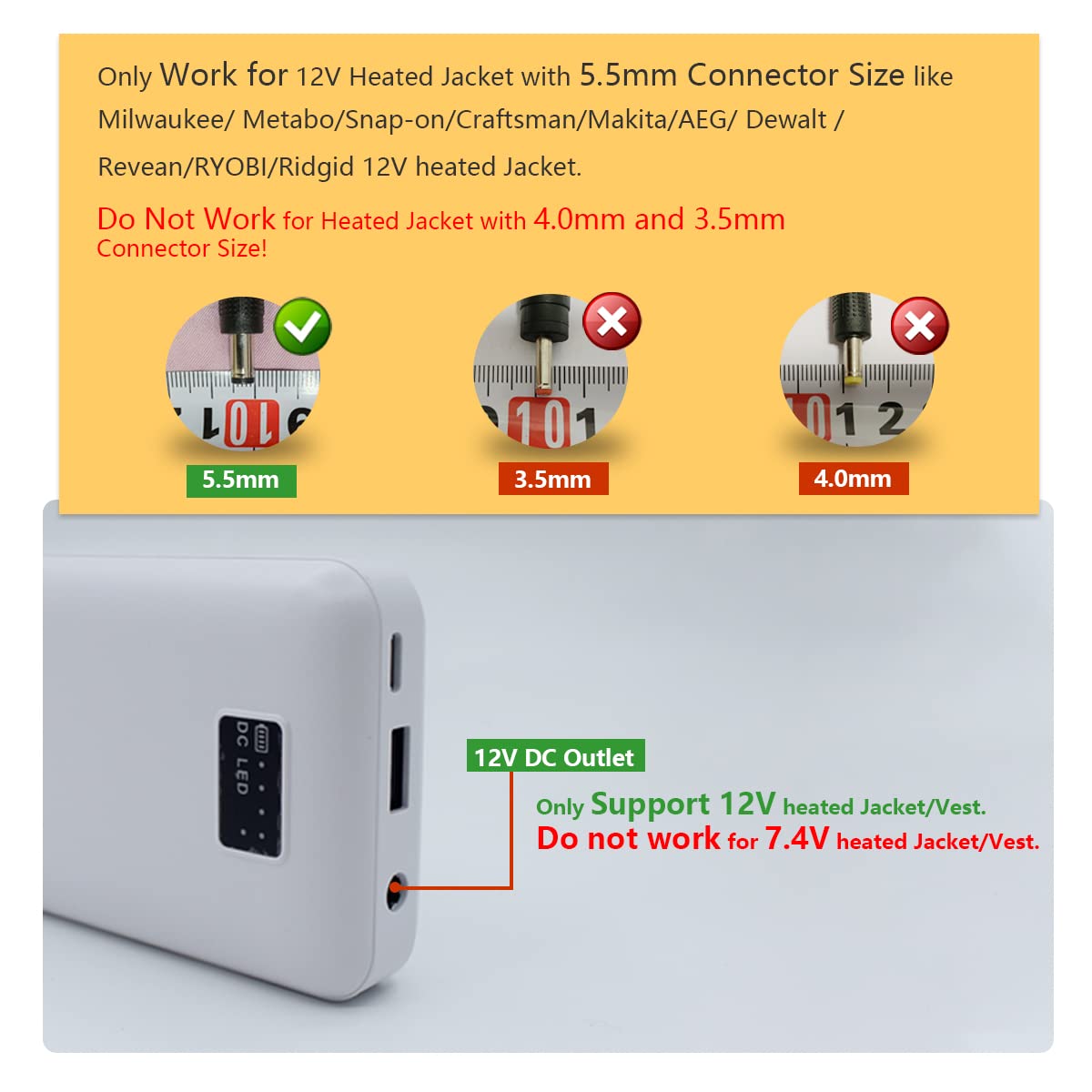 Wamlet 12V battery works with Revean, AEG, and Ryobi gear for extended use.