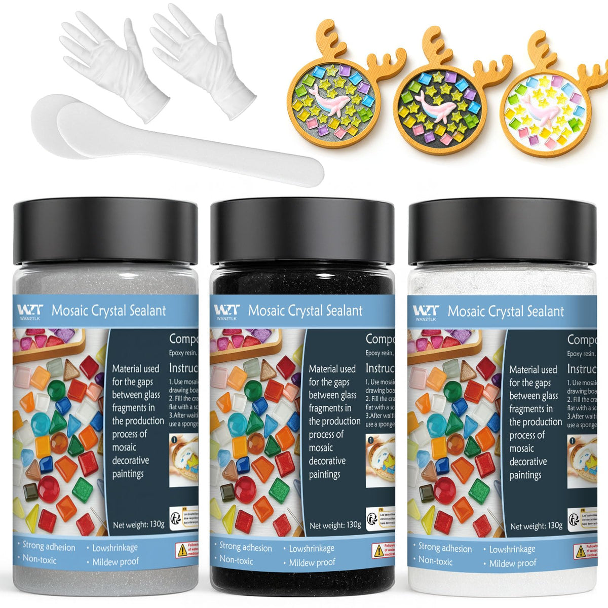 WAN2TLK Mosaic Crystal Grout kit packaging for easy setup and neat results.