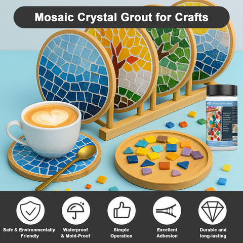 WAN2TLK mosaic crystal grout waterproof seal on tiled surface.