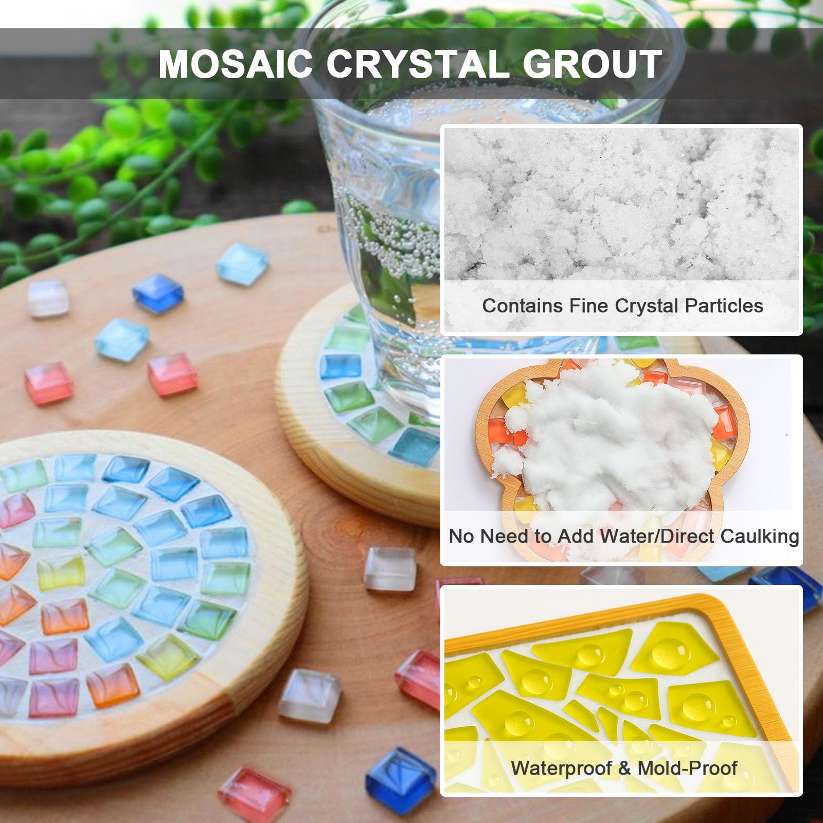 WAN2TLK mosaic crystal sealant in action on tiles delivering a clear sparkle.