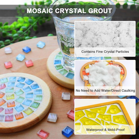 WAN2TLK mosaic crystal sealant in action on tiles delivering a clear sparkle.