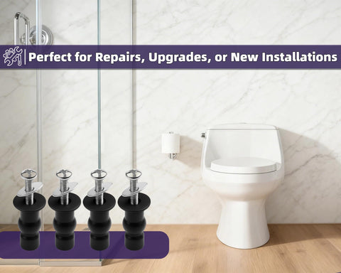 Rubber grommets ensure a firm grip on Kohler toilet mounting holes.