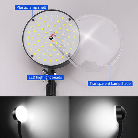Ideal for lathes and sewing machines to illuminate tight spaces.