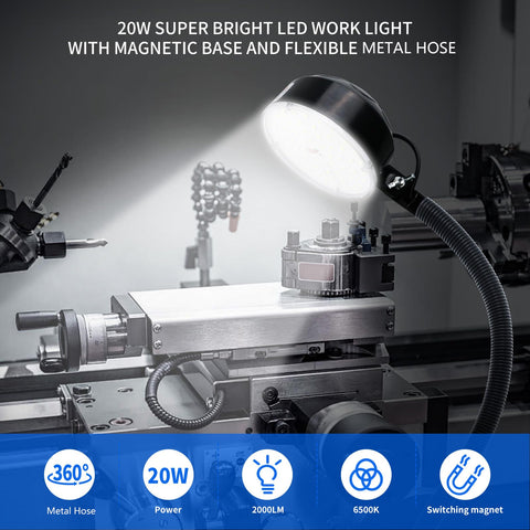 WangJiaTai 6500K white LED provides bright, steady work area lighting