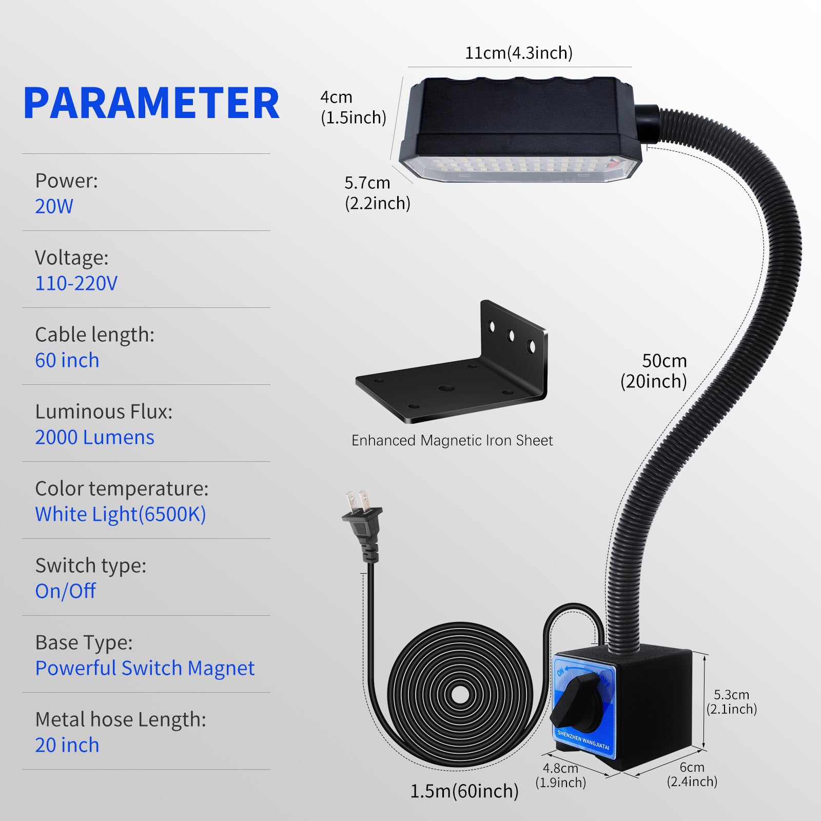 WangJiaTai versatile light for automotive repair and metalworking
