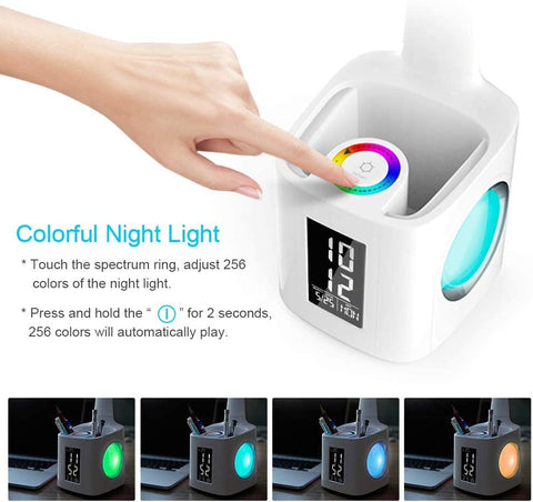 Wanjiaone lamp with USB port keeps devices charged during study