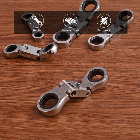 Wanlvkang Stubby Wrenches nickel-plated finish resists corrosion in tough spots