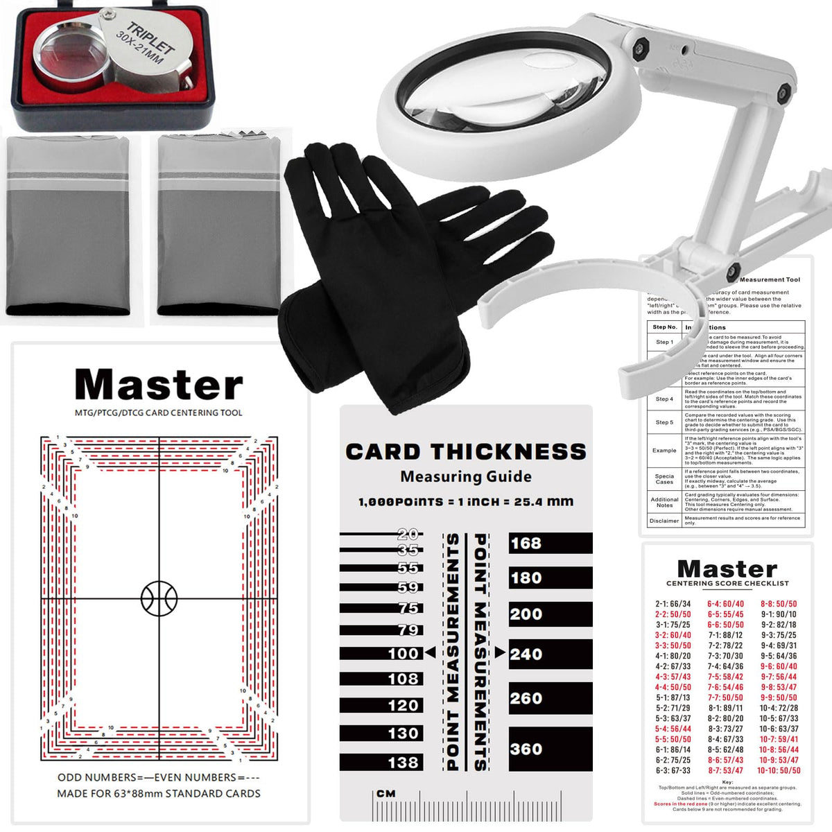 Wanwanzi LED Magnifier highlights card edges for precise pre-screening.