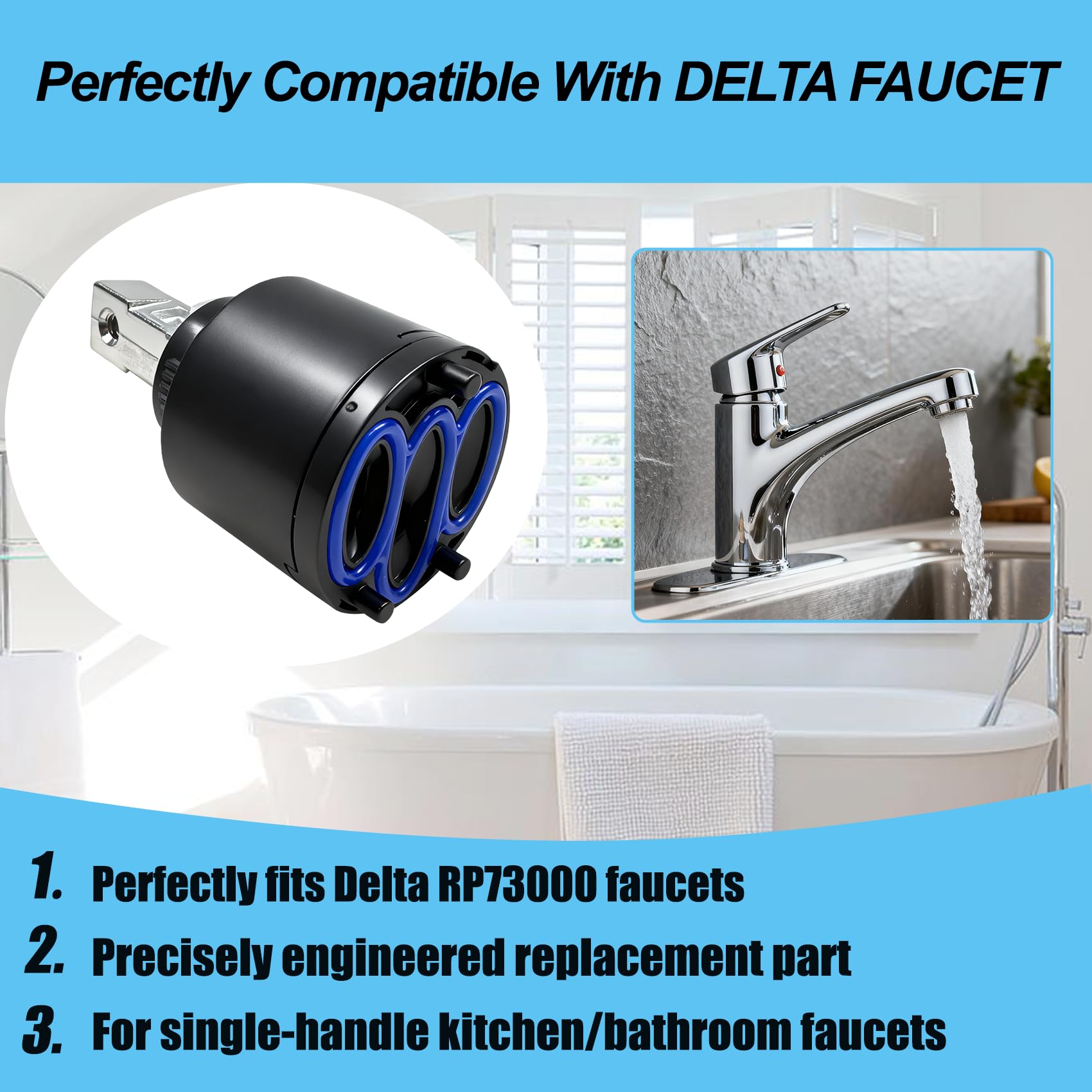 Wanyous RP73000 Delta faucet cartridge opened reveals precision components