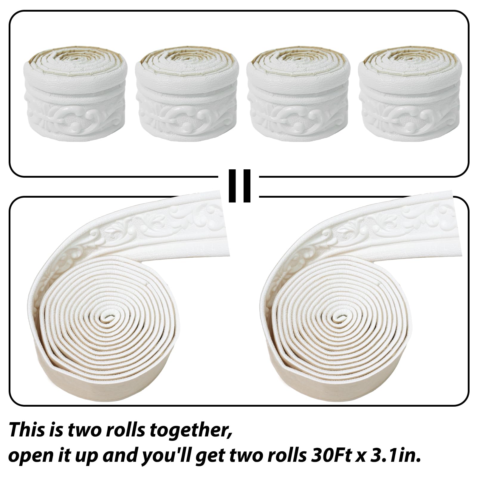 WAPANE self-adhesive border applying easily to smooth walls or ceilings