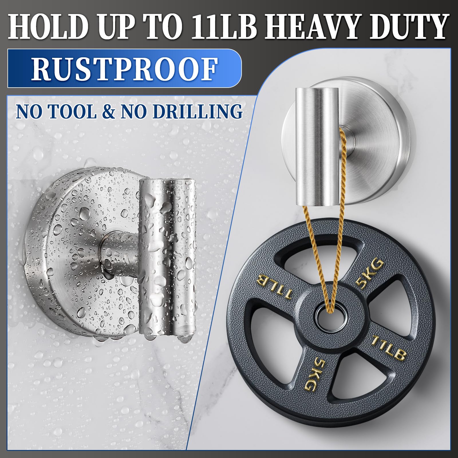 warlve suction hook on glass door demonstrating easy no-drill installation