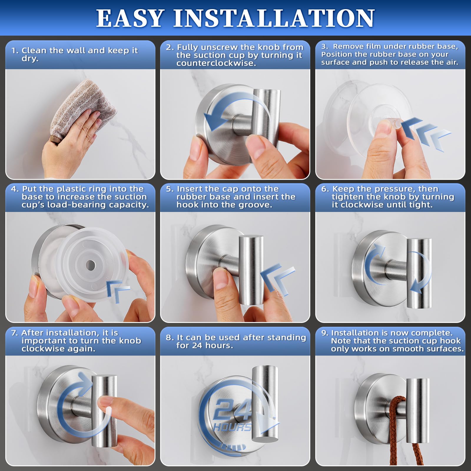 warlve laundry suction hook on glass or stainless surfaces saves space
