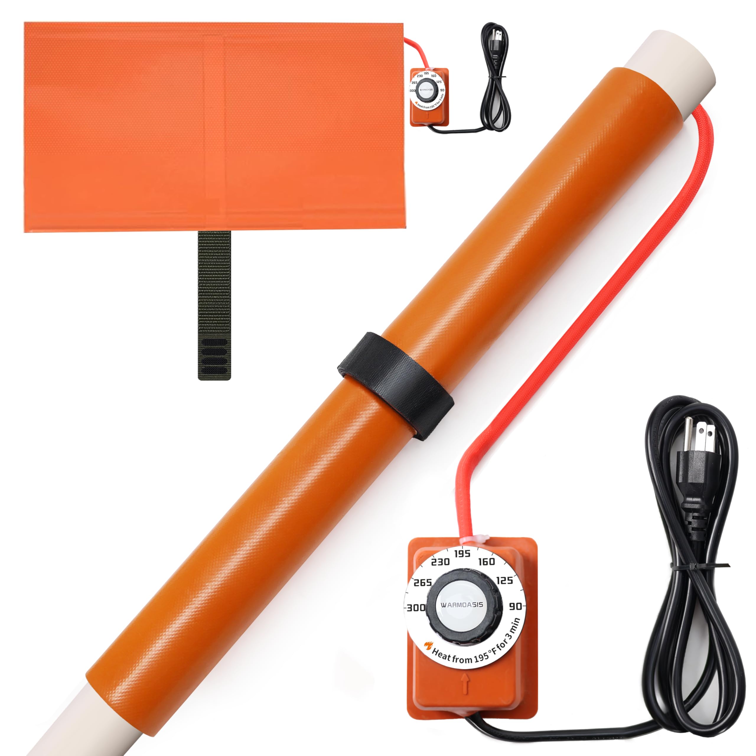 WARMOASIS PVC heat blanket showing integrated design for simple use