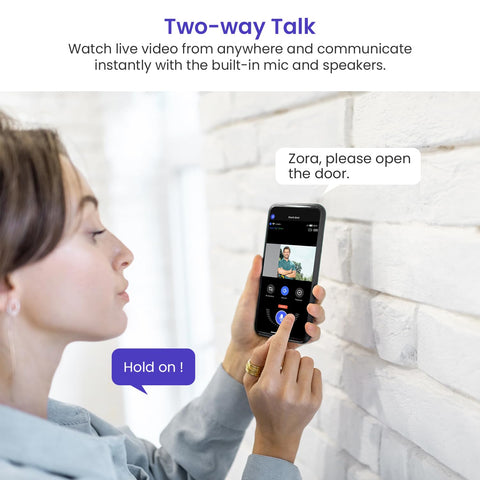 WarmBot two-way audio demonstrates live talk with visitors from anywhere.