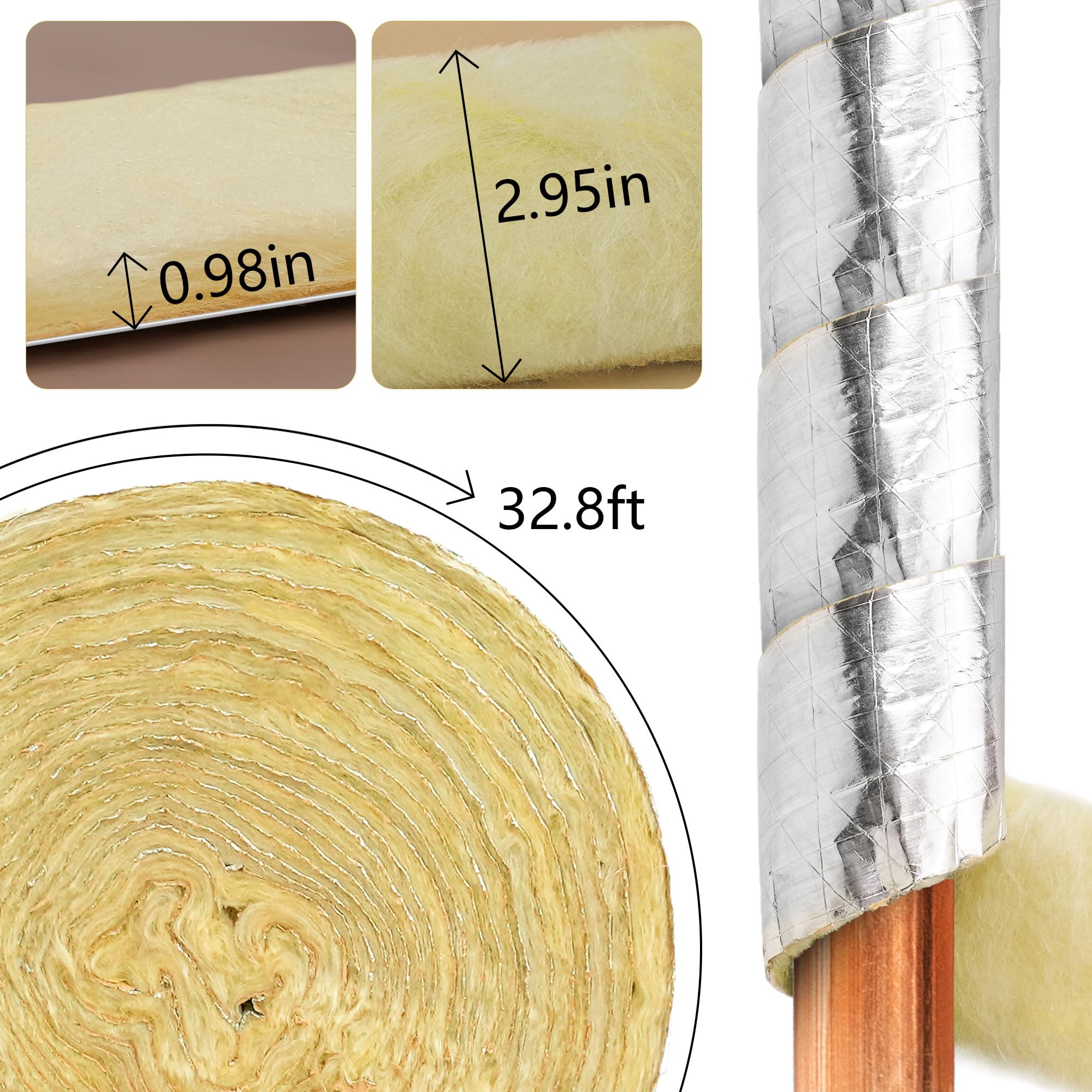 Warmfarm cut-to-fit fiberglass insulation ready for pipe routing