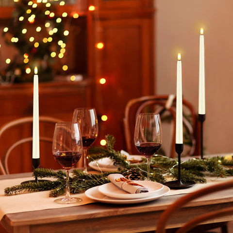 Warmhere durable ivory plastic taper candles designed for longevity and easy care.