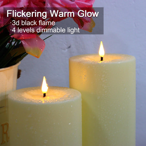 Warmhere remote-control candles provide convenient timer options for outdoor lighting
