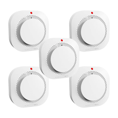 WARROXIDE smoke detector front view, compact design ready for quick home setup