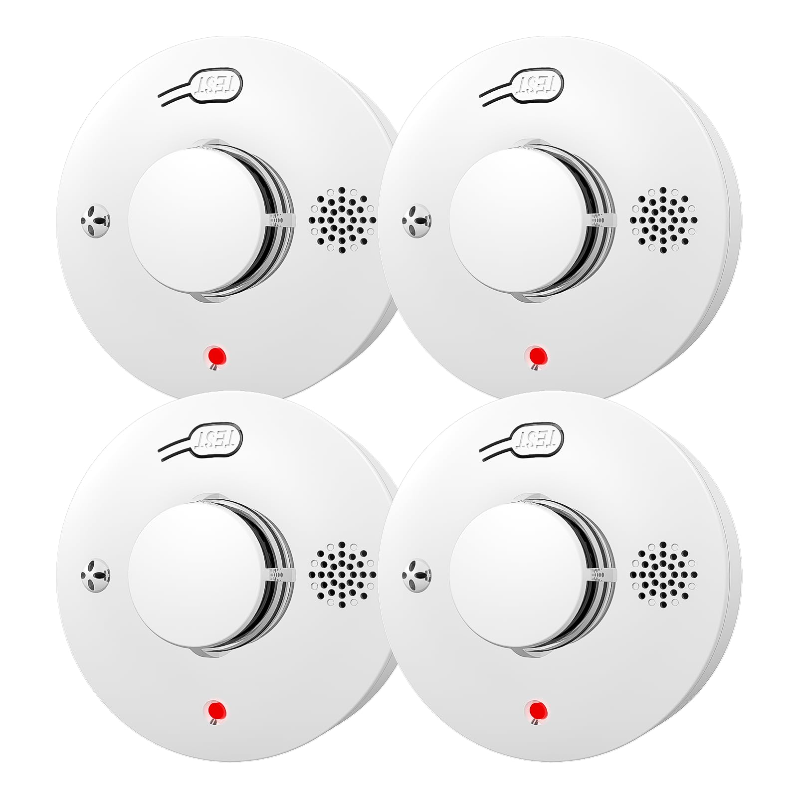 WARROXIDE smoke detector front view, sleek and modern for homes.