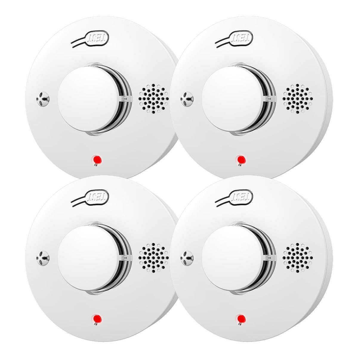 WARROXIDE smoke detector front view, sleek and modern for homes.
