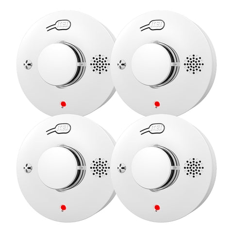WARROXIDE smoke detector front view, sleek and modern for homes.