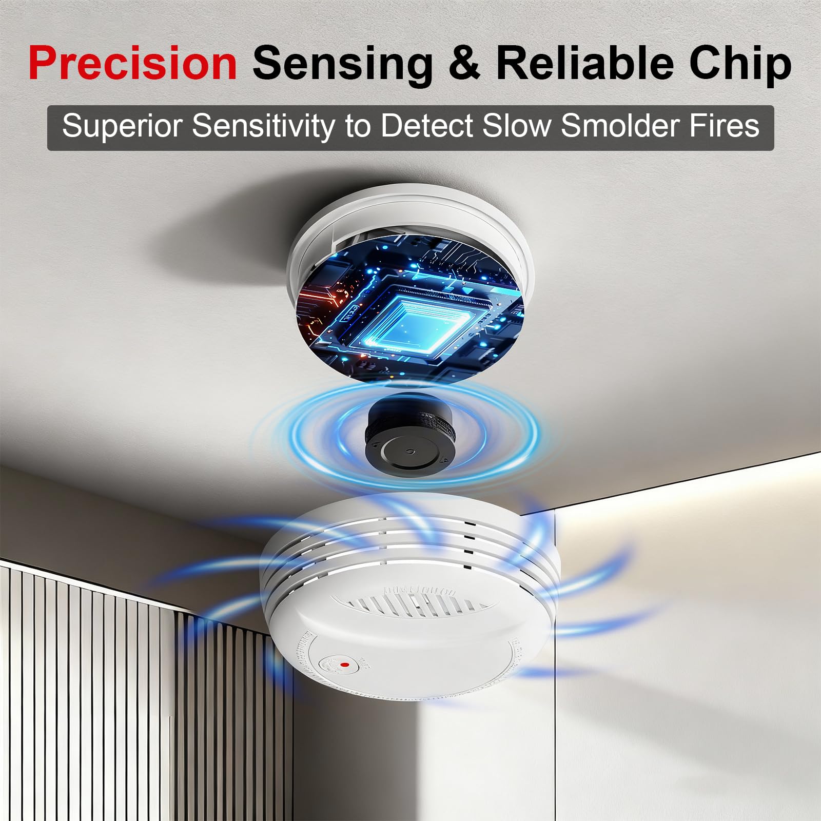 WARROXIDE smoke detector grille-vent design aiding airflow and quicker detection