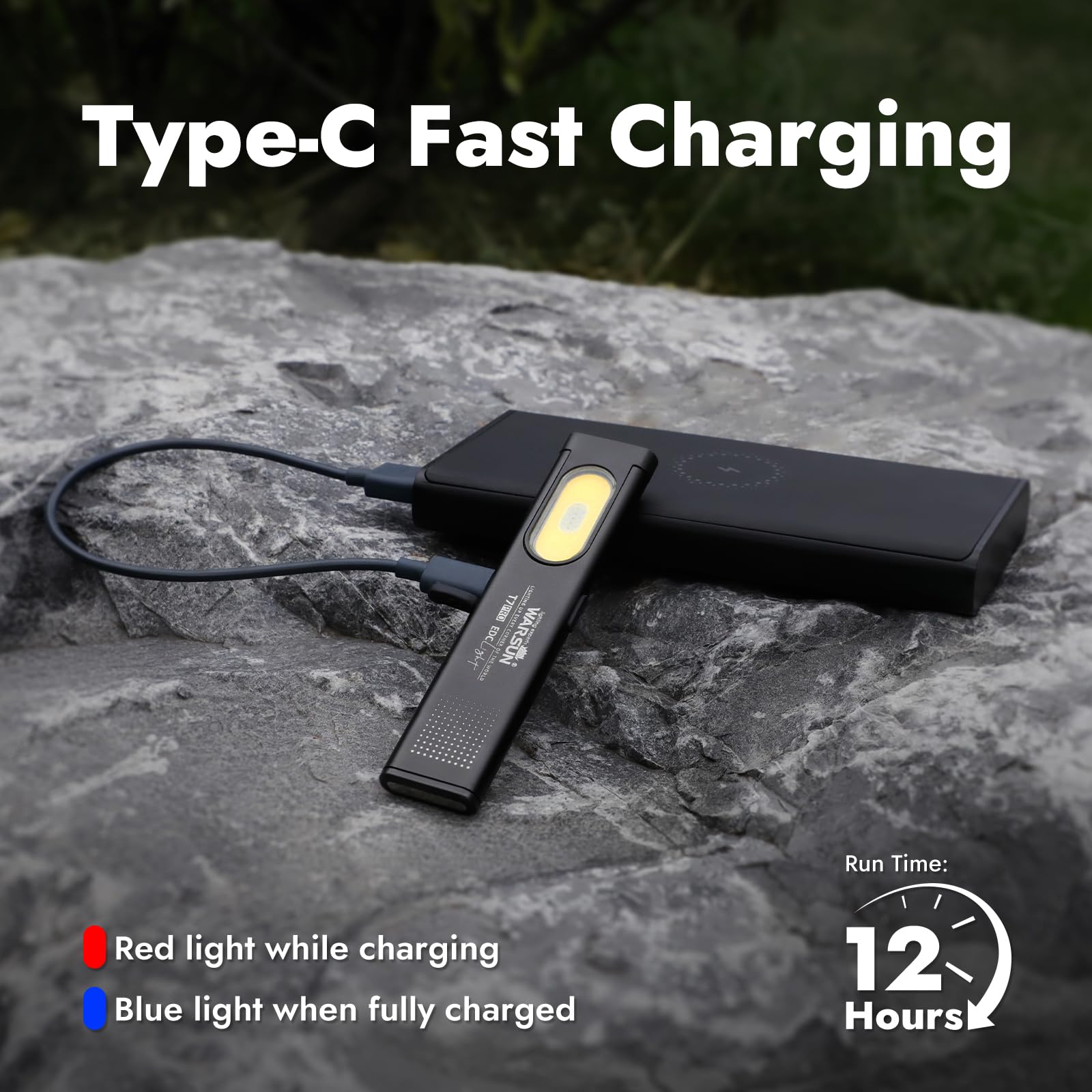 WARSUN compact flashlight compact pocket-size fits easily in hand or pocket