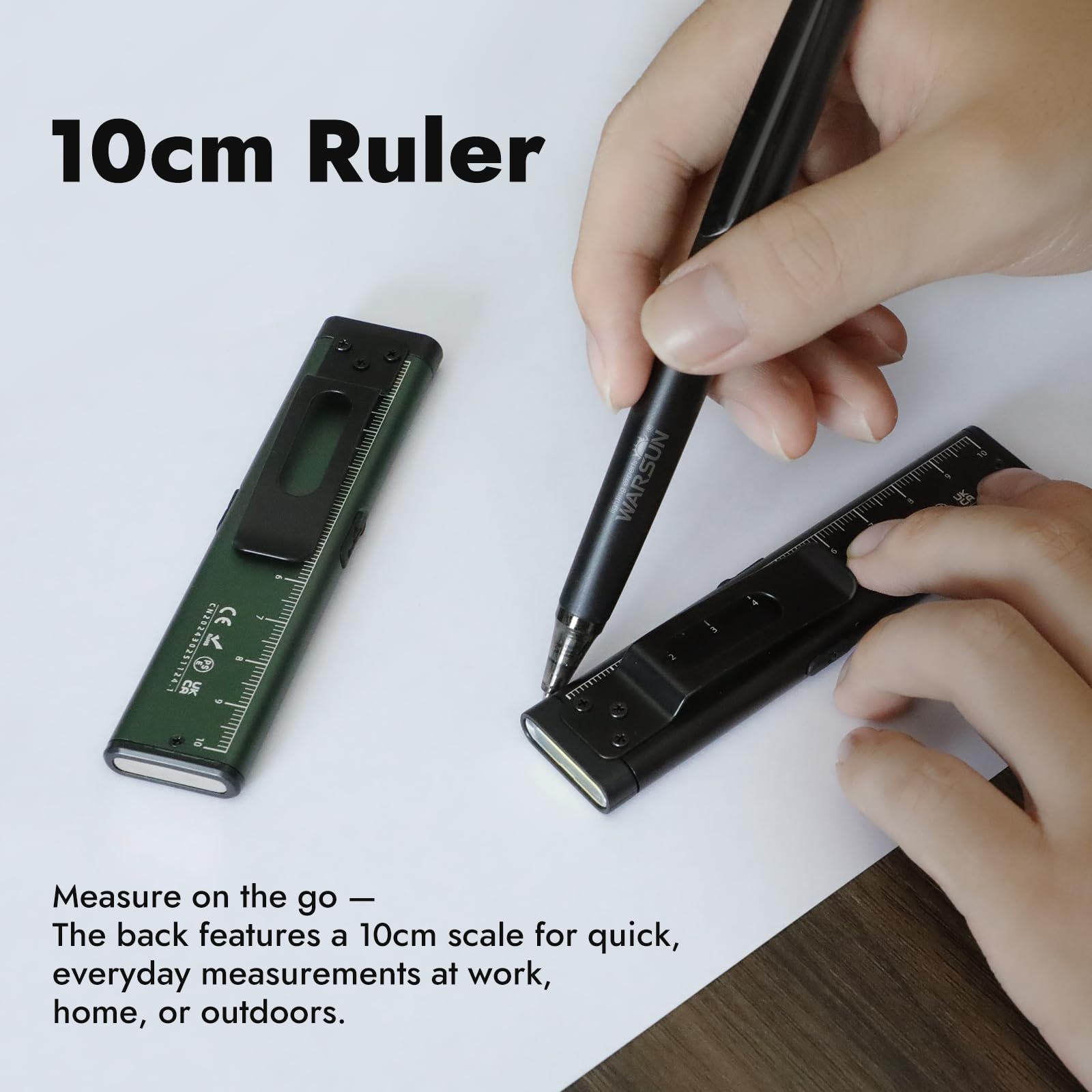 WARSUN compact flashlight IPX4 rated and ready for wet conditions