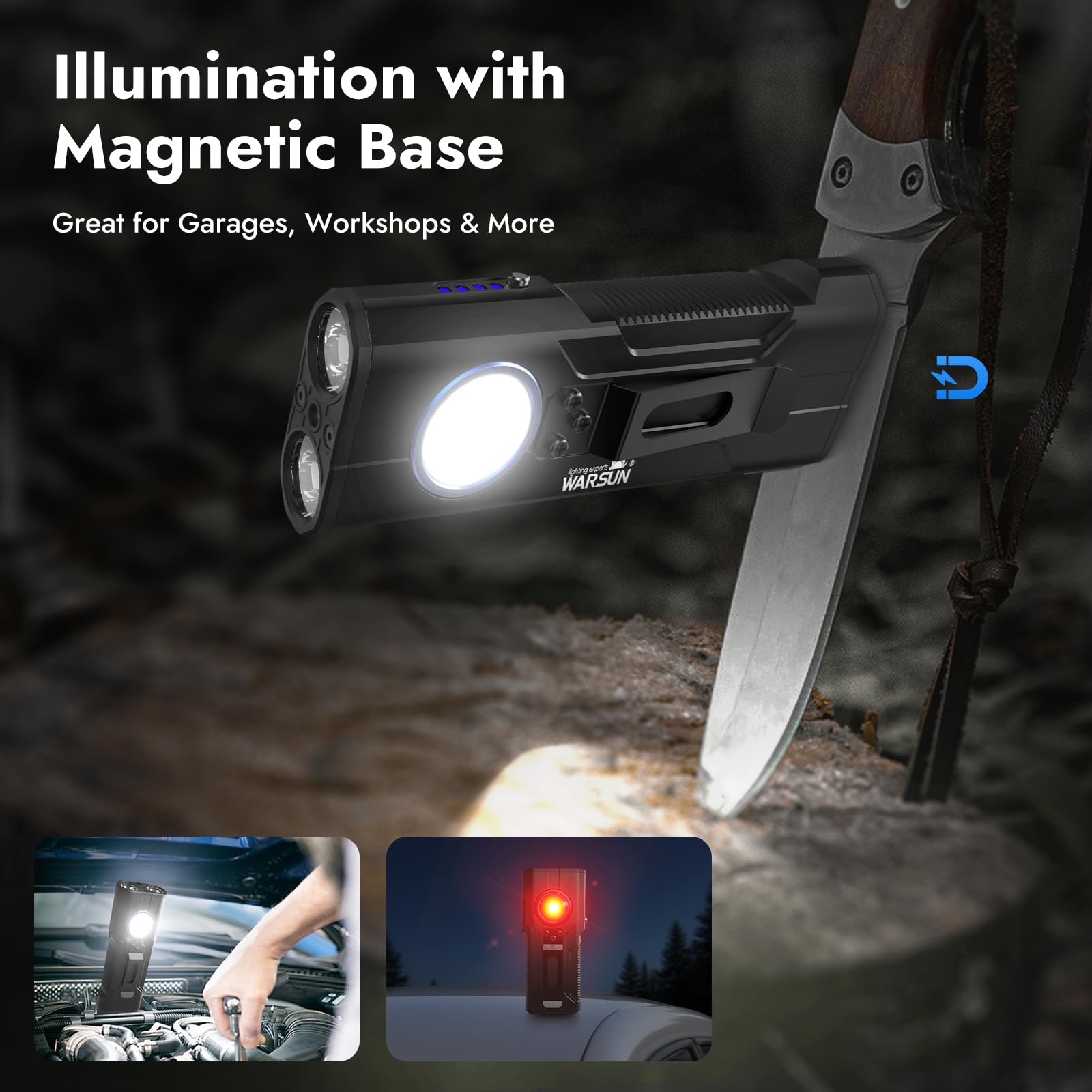 WARSUN X608S red-blue flashing mode for signaling during emergencies