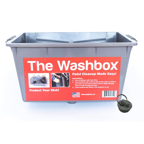 The Washbox paint tray fits inside a sink to keep cleanup contained and clean.