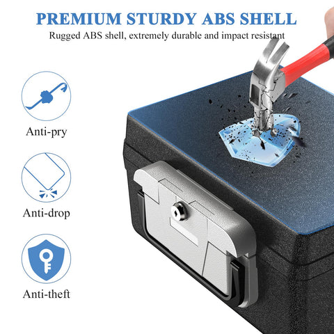 WASJOYE Safe Box internal dimensions reveal generous storage for passport and wallet
