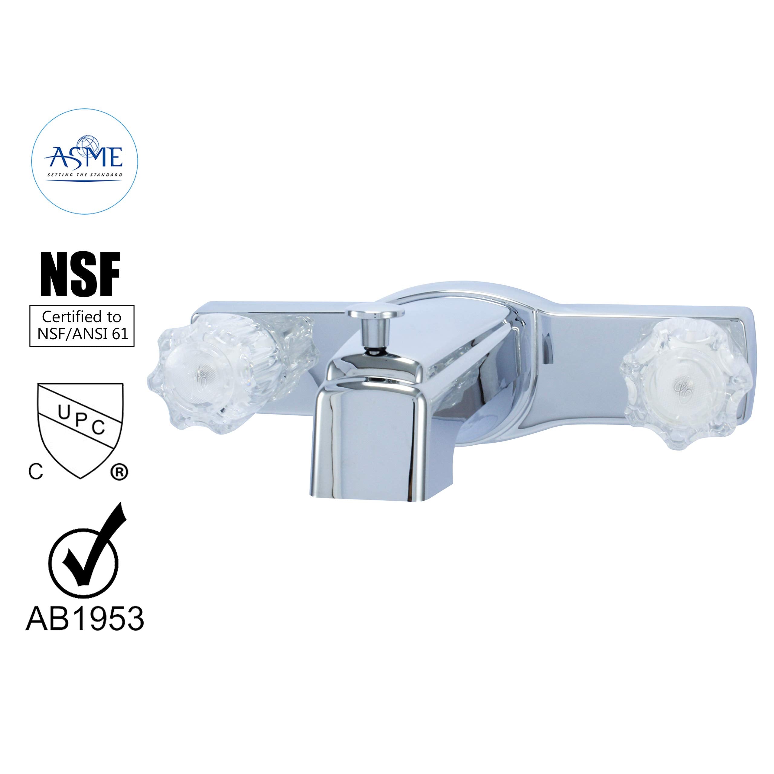Wasserman UPC and CUPC certified chrome faucet for quality assurance.