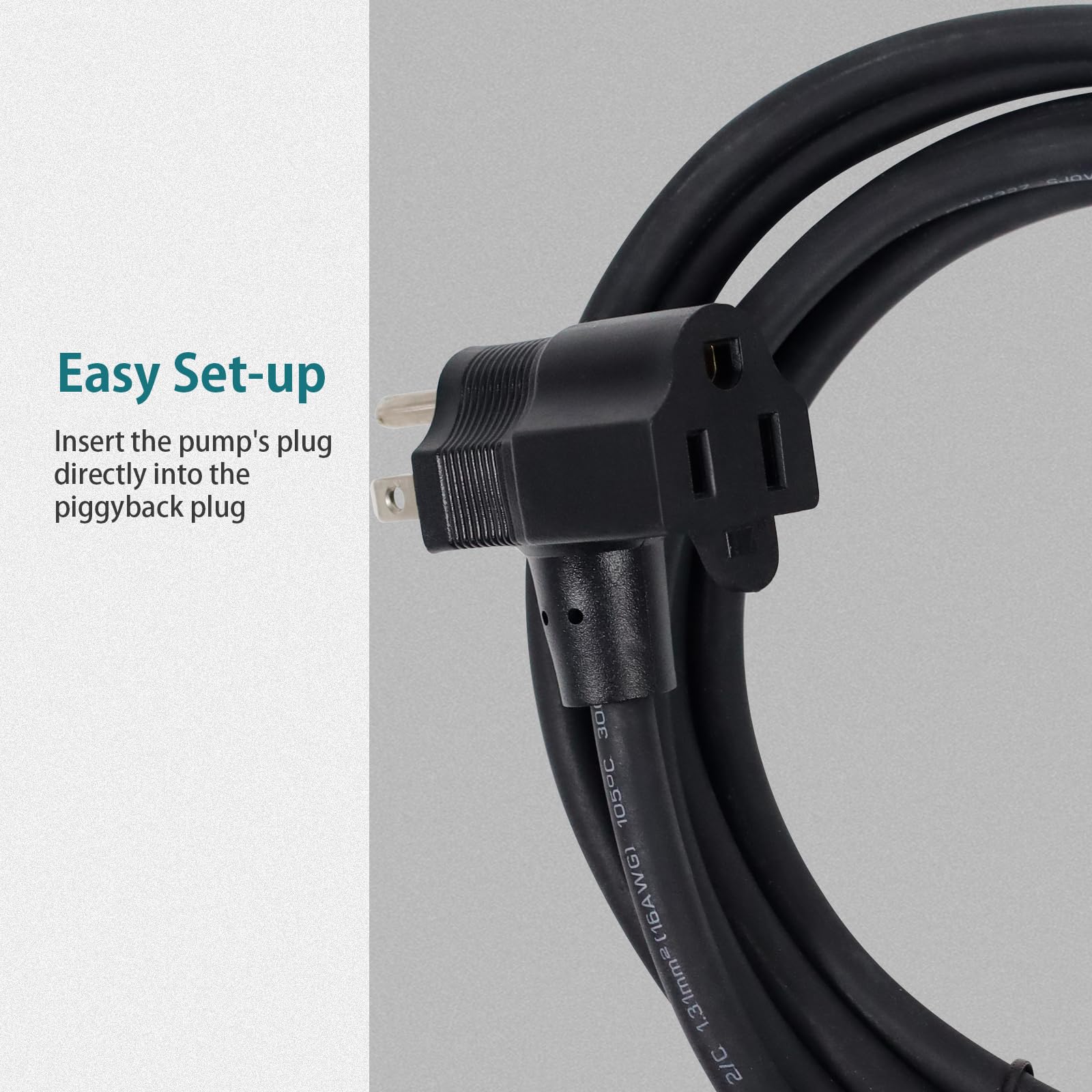 Wassermann 10ft cable supports flexible placement in basements and larger tanks.