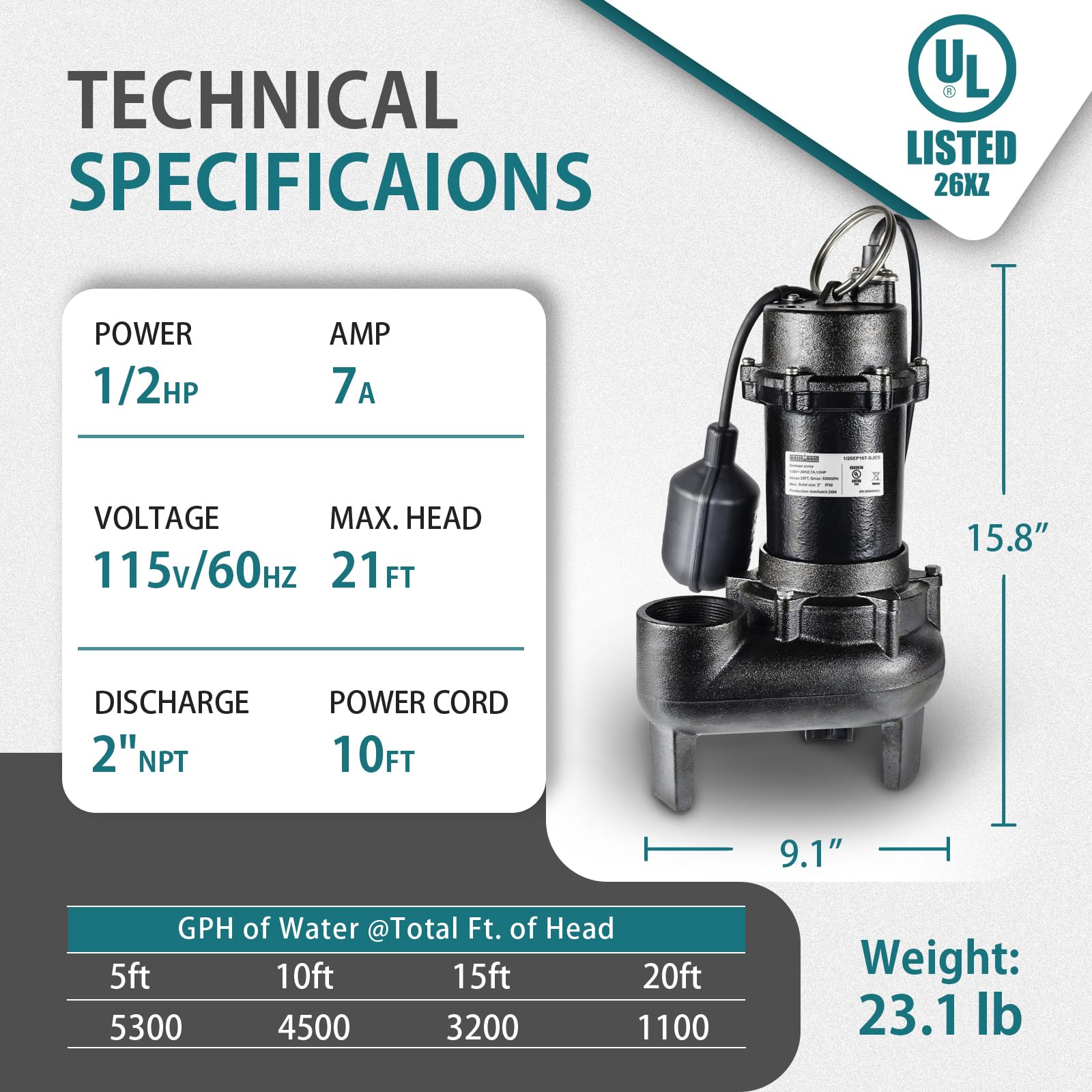 Wassermann non-clog vortex impeller ensures solids pass with fewer jams