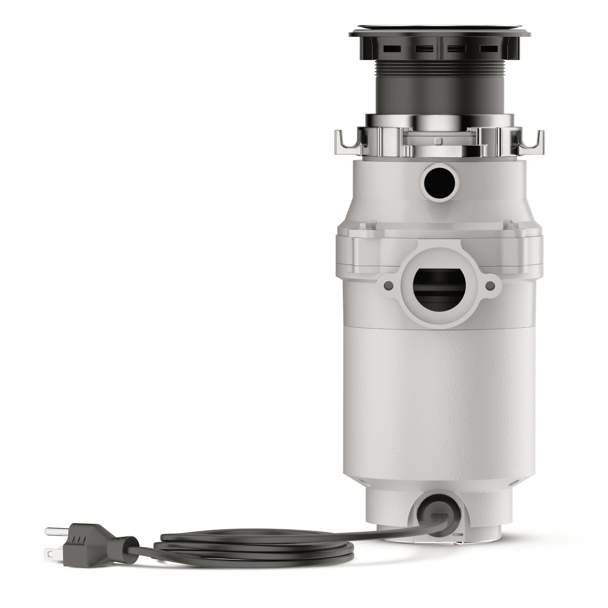 Front mounted reset button on Waste King L-111 keeps reset within easy reach